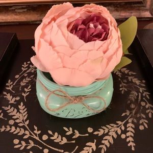 Mason jar with a flower